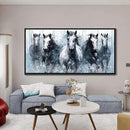 DUNHUANG ART Rustic Equine Gallop Canvas Wall Art - Stunning Horse Themed Decor for Living Room, Bedroom, Office - Horse Pictures Wall Decor 20"x40" by CozyNest Decor