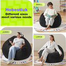 Hobestluk 4.5FT Bean Bag Chair Giant Bean Bag Chair with Filler Included Adult Bean Bag Chairs with Removable Cover for Bedroom Living Room - (Jumbo, Black) by CozyNest Decor