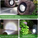 Outdoor Solar Rock Light, Waterproof LED Solar Spotlight, Garden Landscape Lights, Decorative Garden Rock Lights for Paths, Sidewalks, Patio and Landscaping - 4 Pack by GreenHaven Gardens