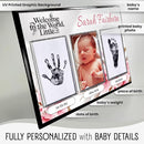Baby Hand and Footprint Kit with Photo & Birth Details, Inkless Hand and Footprint Kit, Newborn Keepsake Plaque, Baby Shower Gifts (STYLE 1 (Fully Personalized) (Welcome To The World - Baby Girl)) by TinyTreasures Baby Boutique