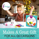 Pinwheel Crafts Magnetic Tile Art Kit Ages 6-12+ Years - Paint Your Own Magnetic Mini Tiles Includes 12 Tiles, Magnets, 8 Paints, Brush, Googly Eyes - DIY Magnet Making Kit for Kids by TinyTreasures Baby Boutique