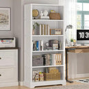 TVU 5-Shelf Wood Bookcase, 65 Inch Tall Bookshelf with Storage, Floor Standing Display Book Shelf，for Living Room Bedroom Study Office, White by CozyNest Decor