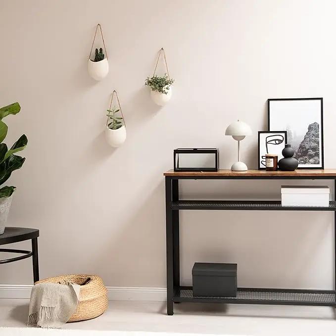 Wall Planters -Ellie- | Hanging Ceramic Plant Pots 3 Pieces | Wall Decoration for Indoors, Balcony and Garden | Cream (Matte), photo 4 of 7