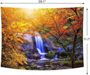 Delur Waterfall Tapestry Forest Nature Scenic Tree Mountain Sunset Tapestry Wall Hanging Natural Landscape Sunrise Headboard for Bedroom Living Room Home Decor (51.2" x 59.1") by CozyNest Decor