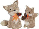 winemana Fall Decor Thanksgiving Decoration Sisal Fox, Set of 2 Table Centerpiece Foxes Animals Figurines, Handmade Ornaments Autumn Fall Decorations for Home Mantel Fireplace by CozyNest Decor