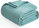 EMME Cotton Blanket Twin XL for Bed Soft Muslin Blankets 66"x90" Lightweight Breathable Layering Bedspread Coverlet All Season Gauze, Teal by CozyNest Decor