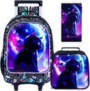 Kids Rolling Backpack for Girls, Roller Wheeled Bookbag - Wheeled Elementary School Bag by TinyTreasures Baby Boutique