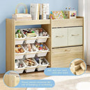 Toy Storage Organizer for Kids, 9-Bin Toy Organizer with 2-Drawers,Movable Toy Chest and Top Rack, Multifunctional Kids Bookshelf and Toy Storage for Living Room, Playroom, Nursery, White by CozyNest Decor