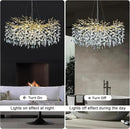 Modern Crystal Chandeliers for Dining Room Over Table, 40" Round Gold Tree Branche Chandelier, Large Crystal Chandelier for Living Room,High Ceiling,Foyer,Entryway,Kitchen Island,Staircase by CozyNest Decor