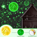 965 PCS Glow in The Dark Stars and Sun for Ceiling, Luminous Stars and Planet Wall Decals, Kids Room Decor, Glowing Galaxy Wall Stickers for Nursery Decorations (Green) by TinyTreasures Baby Boutique