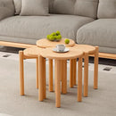 Stackable Stools Set of 4 Wooden Stools 18 Inch Stool Nesting Side Tables Nesting Coffe Table Sturdy and Durable,No Installation Required,Top Stackable Stool for Saving Space(Natural Bar stools) by CozyNest Decor