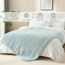 Esterra Chunky Knit Blanket Throw 50"x60", 100% Hand Knitted Chenille Throw Blanket, Cozy Soft Thick Cable Knit Throw Large Rope Knot Crochet Throw Blanket for Sofa Couch Bed, Sky Blue by CozyNest Decor