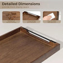 Axeman Wooden Serving Tray with Metal Handles|Ottoman Tray for Breakfast, Bed, Couch|17x13in Ash Wood Coffee Table Trays|Food Drinks Decorative Storage Boards for Ottoman Kitchen, Walnut by CozyNest Decor
