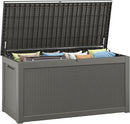 260 Gallon Resin Deck Box, Large Indoor and Outdoor Storage Box, Weatherproof and UV Resistant Outdoor Storage Box with Built-in Steel Beams for Patio Cushions, Pool Supplies by CozyNest Decor