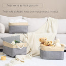 TcaFmac Cube Storage Bin, Storage Baskets for Organizing [4 Pack] Closet Organizers and Storage with Handles(Gold&Grey,15.7" L×11.8" W×8.2" H) by TinyTreasures Baby Boutique