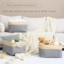 TcaFmac Cube Storage Bin, Storage Baskets for Organizing [4 Pack] Closet Organizers and Storage with Handles(Gold&Grey,15.7" L×11.8" W×8.2" H) by CozyNest Decor