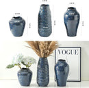Blue Ceramic Vase for Home Decor, 12.6 Inch Tall Flower Vase with Modern Textured Finish,Decorative Floor Vase for Pampas Grass, Entryway, Living Room, Dining Table, Farmhouse or Office by GreenHaven Gardens