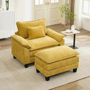 URRED Modular Sectional Sofa Comfy Cloud Couch, Modern Chenille Sofa Sleeper Deep Seat Couches with Ottoman/Pillows for Living Room (Yellow, 53''- Ottoman) by CozyNest Decor