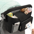 Accmor Universal Stroller Organizer with Insulated Cup Holder, Stroller Caddy Bag Accessories, Stroller Cup Holder Organizer for Uppababy Baby Jogger Britax Stroller, Black by TinyTreasures Baby Boutique