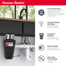 American Standard 10-US-AS-5 Garbage Disposal Anti-Jam Stainless Steel Food Waste Grinding System, Slim Line, 1/2 HP, Black by CozyNest Decor