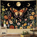 Lunerfex Boho Butterfly Tapestry Flower Moon Wall Tapestry, Moon Phases Tapestries for Bedroom Cute Tapestries Wall Hanging for Bedroom Living Room Decor Butterfly-2 44"x60" by CozyNest Decor