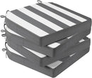 AAAAAcessories Outdoor Seat Cushions for Chairs, Waterproof, Fade-Resistant Patio Furniture Replacement Cushions, 17" x 16" x 2", Set of 4, Gray Cabana Stripe by GreenHaven Gardens