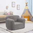 ALIMORDEN Kids Ultra-Soft Snuggle Foam Filled Chair, Toddler Cuddly Sherpa Reading Couch for Boys and Girls, Grey by CozyNest Decor