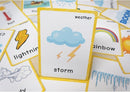 22 Weather Flash Cards(pre k flashcards) - Classroom Decorations and Early Learning Kindergarten Teacher Tools - Flash Cards Hole Punched - with 1 Ring -So You Can Sort and Organize The Cards Easily by TinyTreasures Baby Boutique