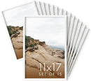 HAUS AND HUES 11x17 White Metal Picture Frames - Features Premium Aluminum, Vertical & Horizontal Hang, Shatterproof Plexiglass - Perfect for Home, Room, Office (11x17 in, White, Set of 15) by CozyNest Decor