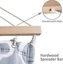 SUNCREAT 55 Inch Extra Large Double Hammock with Stand, 475lbs Capacity, Outdoor Portable Hammock with Hardwood Spreader Bar, Extra Large Pillow, Grey by GreenHaven Gardens