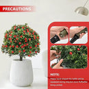 28" Artificial Boxwood Topiary Tree with Rose, Set of 2 Artificial Shrub Bushes with Ground Spike, Fake Evergreen Tree for Porch, Artificial Plants for Outdoor Planters Indoor UV Resistant by GreenHaven Gardens