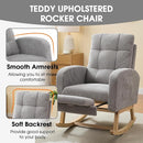 NIOIIKIT Nursery Rocking Chair, Corduroy Upholstered Rocking Chair with Adjustable Footrest, Tufted Rocker Chair with Side Pocket, Glider Rocker for Living Room, Bedroom (Gray Retro) by TinyTreasures Baby Boutique