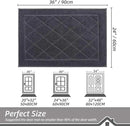 BEQHAUSE Dirt Trapper Door Mat 24" x 36", Doormat Non-Slip Entryway Rugs Washable, Dog Door Mat Stain Resistant and Absorbent Welcome Floor Mat for Front Back Door, Muddy Wet Shoes & Paws, Dark Grey by CozyNest Decor