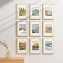 Vittanly 8x12 Picture Frames Set of 9, Shatter Resistant Plexiglass, Display 6x8 Pictures with Mat or 8x12 without Mat, Photo Frames for Wall or Tabletop, Engineered Wood, OAK by CozyNest Decor