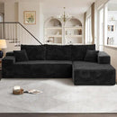104" Cloudy Sectional L Shaped Couch for Living Room, No Assembly Required, Modular Comfy Sofa with Deep Seat, Fluffy Couch with Sleeper Chaise for Apartment Lounge (Black) by CozyNest Decor