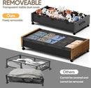 Wooden Under Bed Storage with Wheels, Rolling Under the Bed Storage Bins with Removable Lid, Metal Under Bed Drawers for Clothes and Shoes in Bedroom or Living Room(Walnut Brown-1pack) by CozyNest Decor