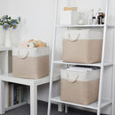 Bidtakay Fabric Storage Baskets for Organizing Beige 13 Inch Collapsible Square Baskets 3 Pack Organization Bins Large Cube Storage Bins Closet Baskets for Shelves Clothes by TinyTreasures Baby Boutique