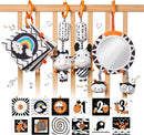 TUMAMA Black and White Baby Toys, High Contrast Tummy Time, Newborn Soft Books Mirror Rattles, Montessori Sensory 0-12 Months, Hanging Infant for Carseat Stroller Play Mat Crib by TinyTreasures Baby Boutique