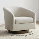 CHITA Swivel Accent Chair, FSC Certified Upholstered Fabric Barrel Chair for Living Room Set of 2, Fully Assembled, Linen by CozyNest Decor