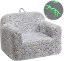 ALIMORDEN Kids Ultra-Soft Snuggle Foam Filled Chair, Glow-in-The-Dark Dinosaurs Fossil Pattern Toddler Cuddly Sherpa Reading Couch for Boys and Girls by CozyNest Decor