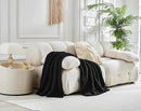 Longhui bedding Chunky Cotton Knit Throw Blanket for Couch, Sofa, Bed, or Chair, Decorative Breathable Fall Cable Knit Blanket 51 x 63 Inches, Medium Weight Black by CozyNest Decor