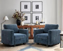 38.5 Oversized Accent Chair with Storage Blue Chenille, Single Modern Accent Sofa Chair with Arms for Apartment Living Room (21" Deep Seat) by CozyNest Decor