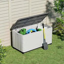 100GAL White Resin Deck Box with Wheels – Lockable, Waterproof, SGS-Tested UV Resistance, Spacious Outdoor Storage for Patio Cushions & Pool Gear, Easy Assembly by GreenHaven Gardens