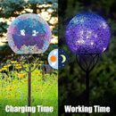 VCUTEKA Solar Lights Outdoor Garden Decor Mosaic Solar Garden Lights Waterproof Glass Ball LED Pathway Stake Light for Landscape Lawn Patio Yard Decoration Purple 6 inch by GreenHaven Gardens