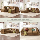 mopio Oversized Modular Sectional Sofa with Fully Removable Covers and Storage, Convertible U, L-Shaped and Sleeper Sectional, Modern Couches with Ottoman Chaise (Hazelnut Velvet, 5 Seats, U) by CozyNest Decor