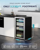 EUHOMY Beverage Refrigerator and Cooler, 128 Can Mini fridge with Glass Door, Small Refrigerator with Adjustable Shelves for Soda Beer or Wine, Perfect for Home/Bar/Office, Silver by CozyNest Decor