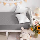 NTBAY 2 Pack Waterproof Crib Mattress Protector, Quilted 28"x52" Toddler Fitted Sheet - Machine Washable - Soft and Breathable Mattress Pad Cover for Crib, Nursery, Daycare, Cot, Smoke Grey by TinyTreasures Baby Boutique