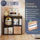 4 Cube Storage Organizer, Cubicle Open Back Decorative Book Shelf, 2-Tier Space Saving Storage Shelf Bookcase, Metal Display Shelf for Living Room,Office,Closet by CozyNest Decor