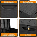 33 Gallon Resin Deck Box, Weatherproof Outdoor Storage Box for Patio, Garden, Pool, and Yard, Lockable Waterproof Bin for Tools, Cushions, and Accessories, Black by GreenHaven Gardens