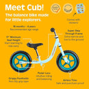 Retrospec Cub Toddler 12" Balance Bike, 18 Months - 3 Years Old, No Pedal Beginner Kids Bicycle for Girls & Boys, Flat-Free Tires, Adjustable Seat, & Durable Frame by TinyTreasures Baby Boutique